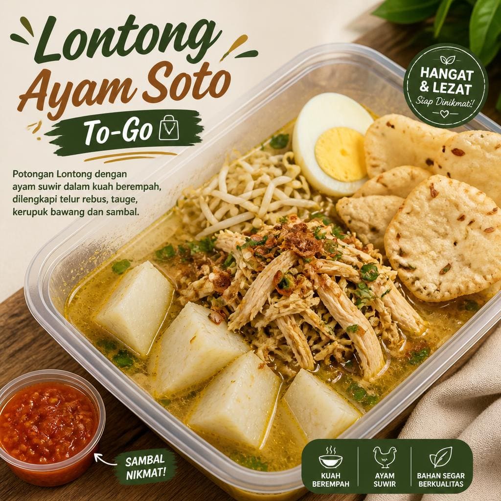 Lontong Ayam Soto To-Go dari Sate Khas Senayan